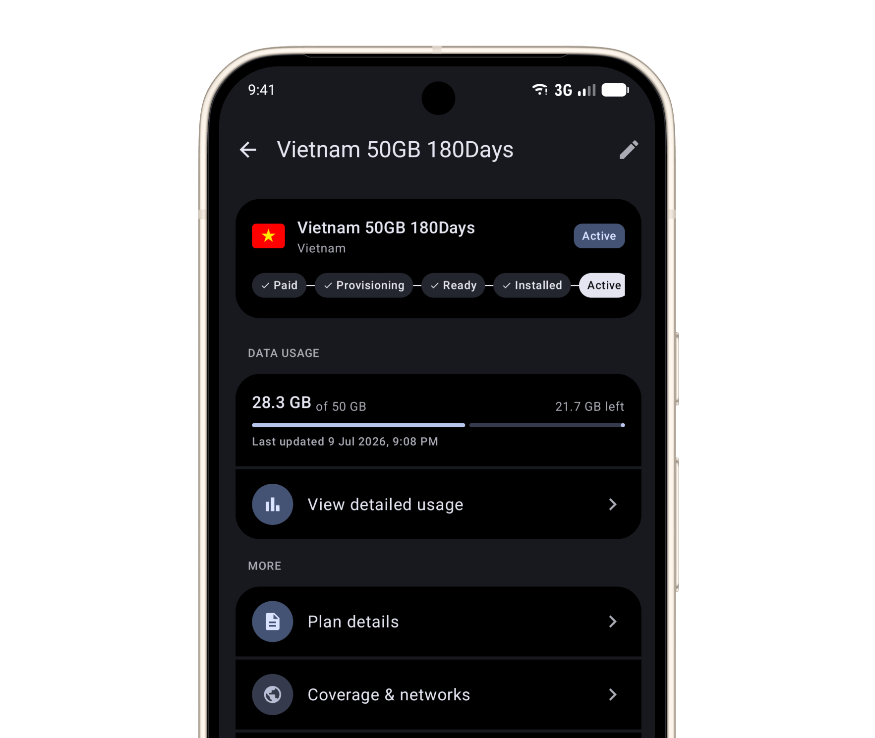 The Roamly app on Android